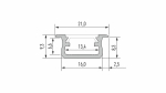 Profil LED LUMINES typ B inox anodowany 3 m
